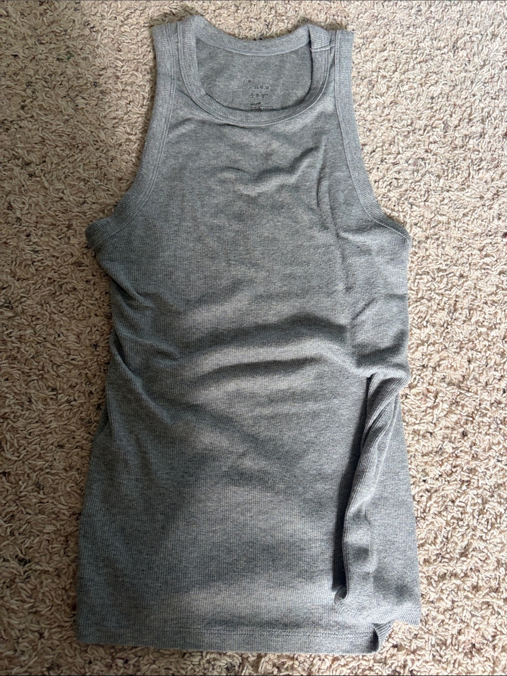 Women's a new day Gray Ribbed Tank Top - Classic Sleeveless Layering Tank